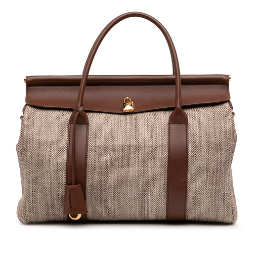 Toile Herringbone and Leather Loom L32 - Image 1
