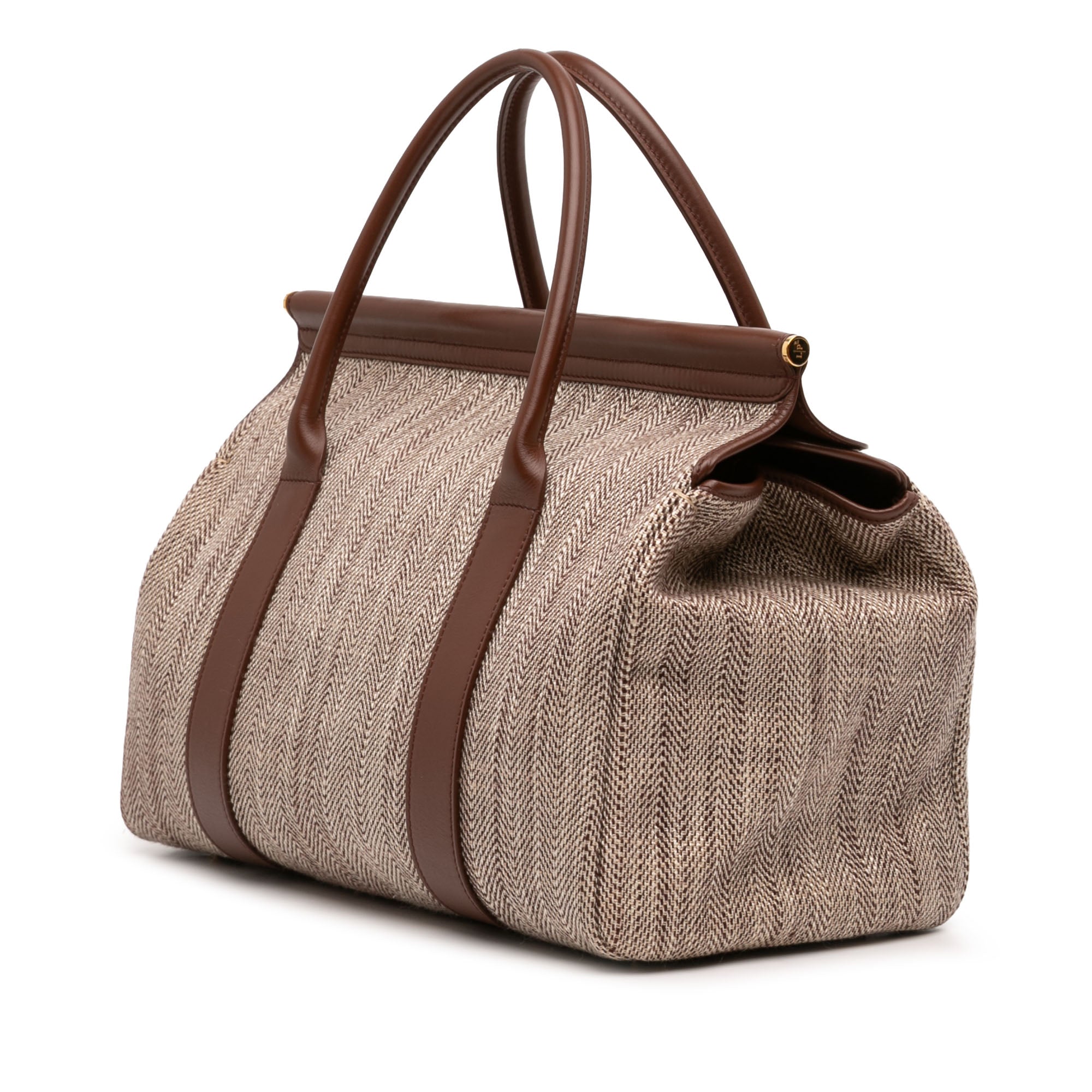 Toile Herringbone and Leather Loom L32 - Image 2