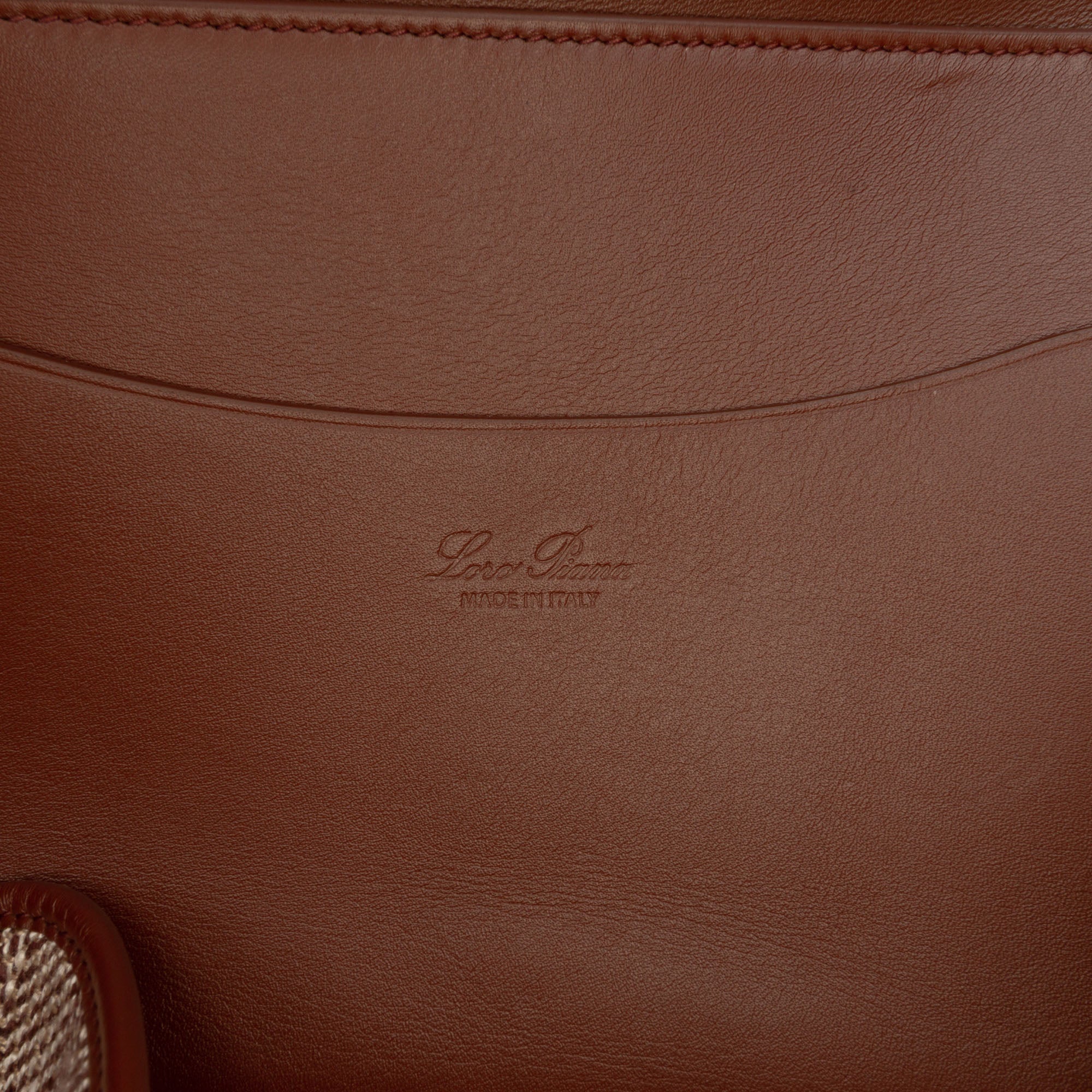 Toile Herringbone and Leather Loom L32 - Image 5
