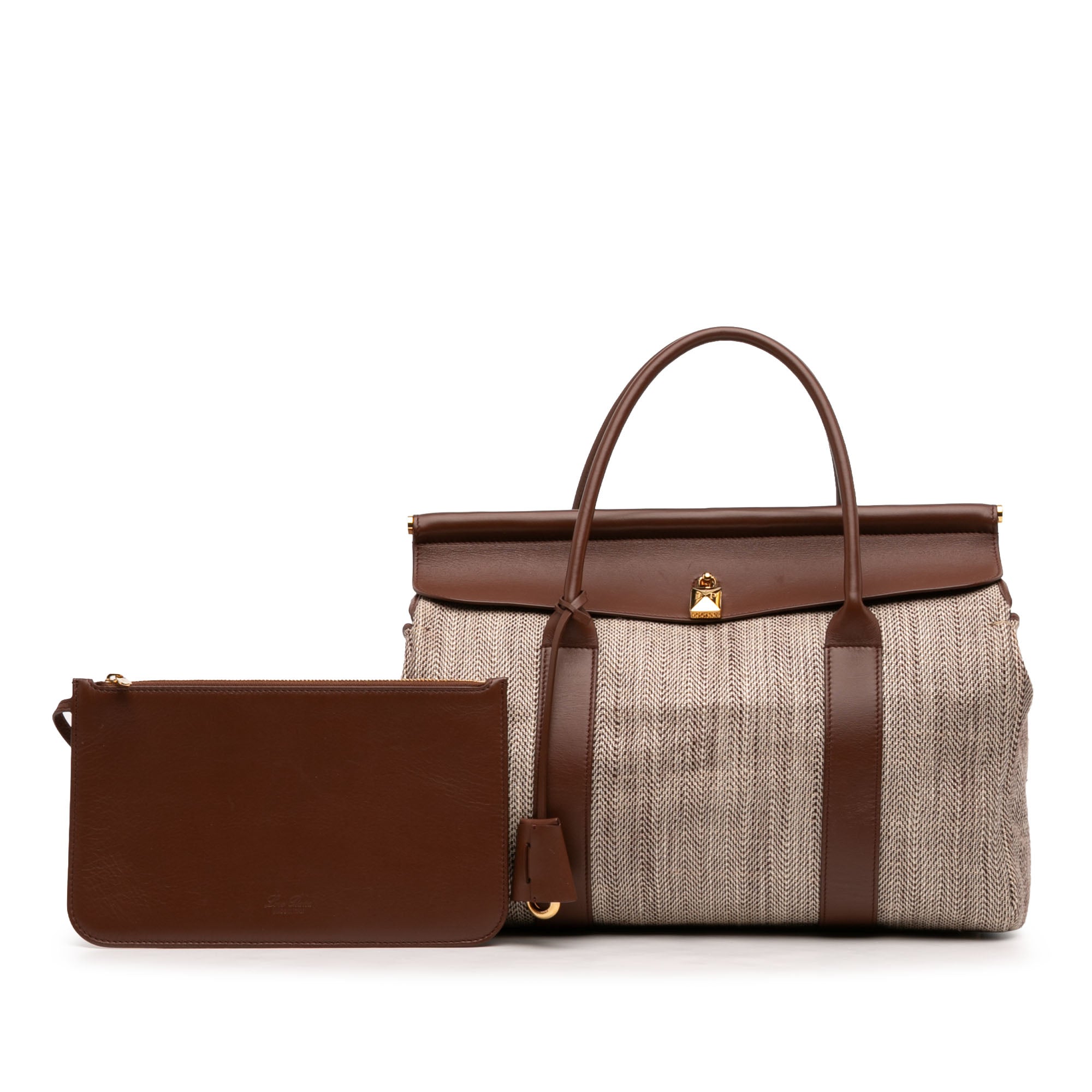 Toile Herringbone and Leather Loom L32 - Image 7