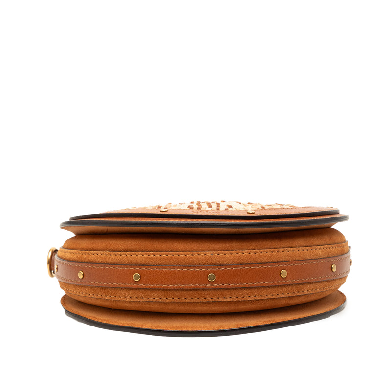 Small Suede and Raffia Pixie Satchel - Image 3