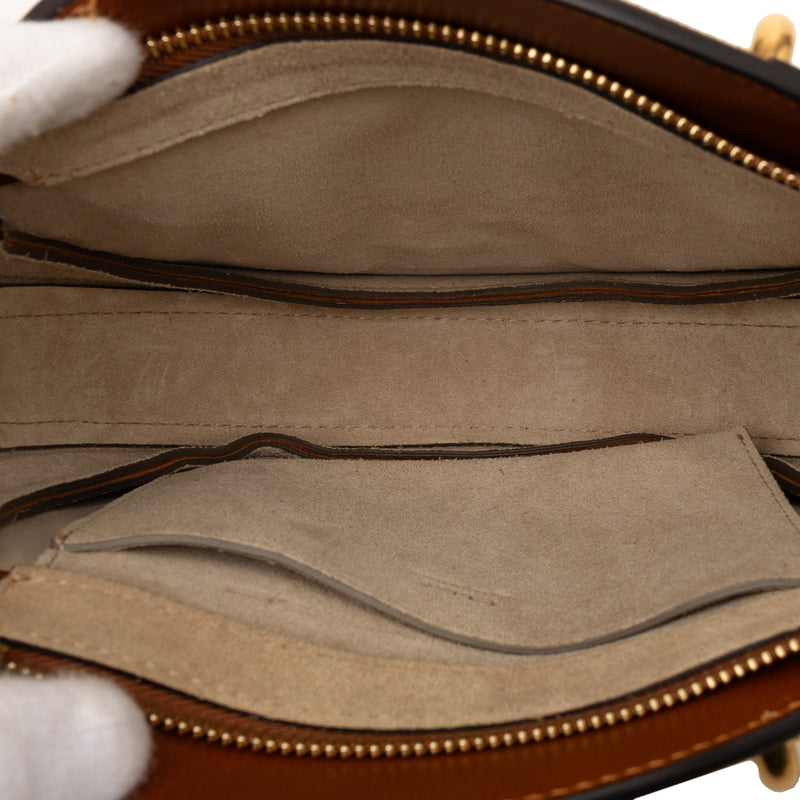 Small Suede and Raffia Pixie Satchel - Image 4