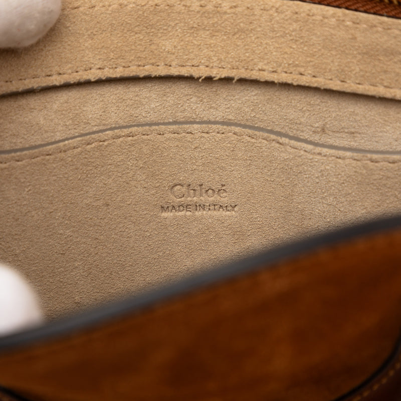 Small Suede and Raffia Pixie Satchel - Image 5