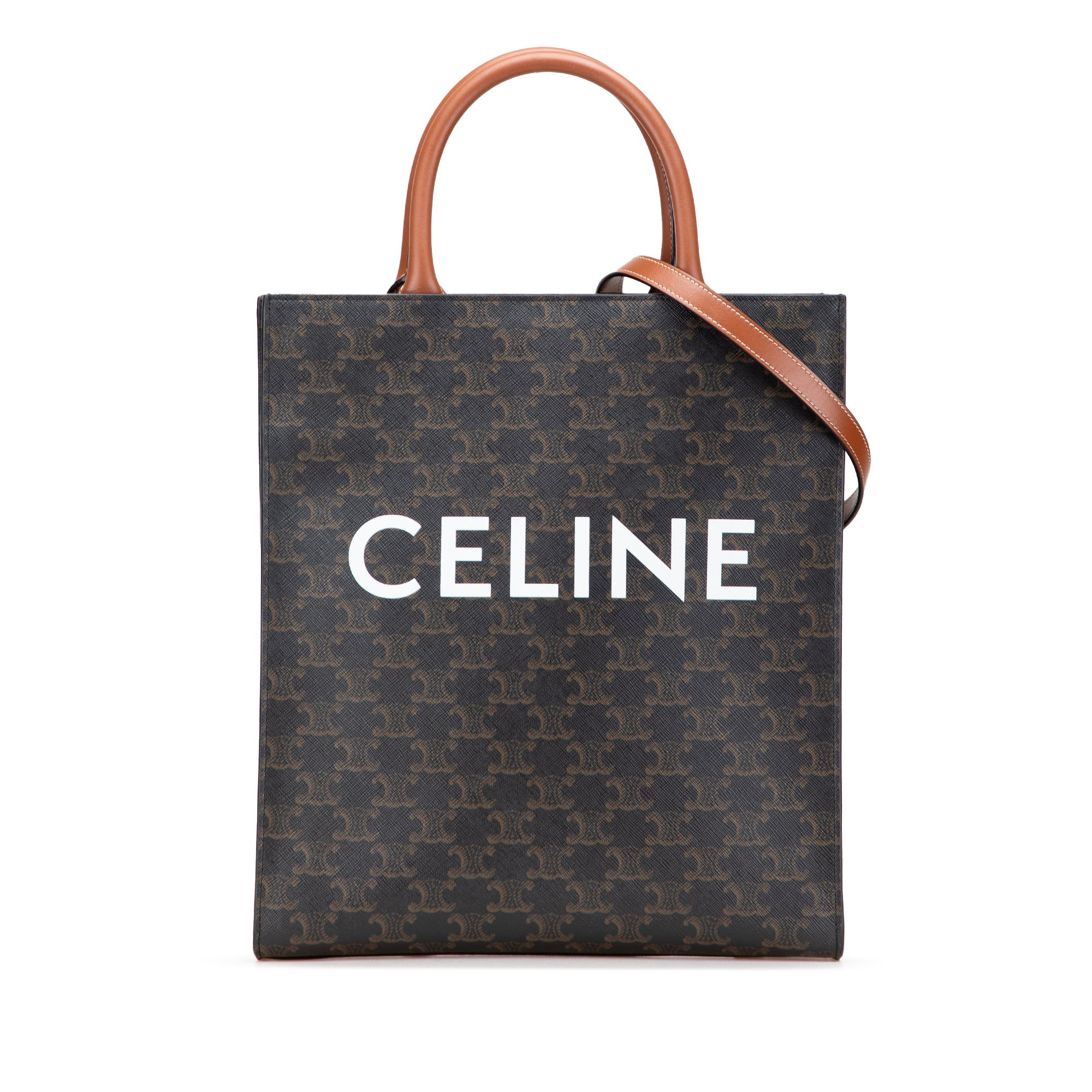 Small Triomphe Coated Canvas Vertical Cabas Tote - Image 1