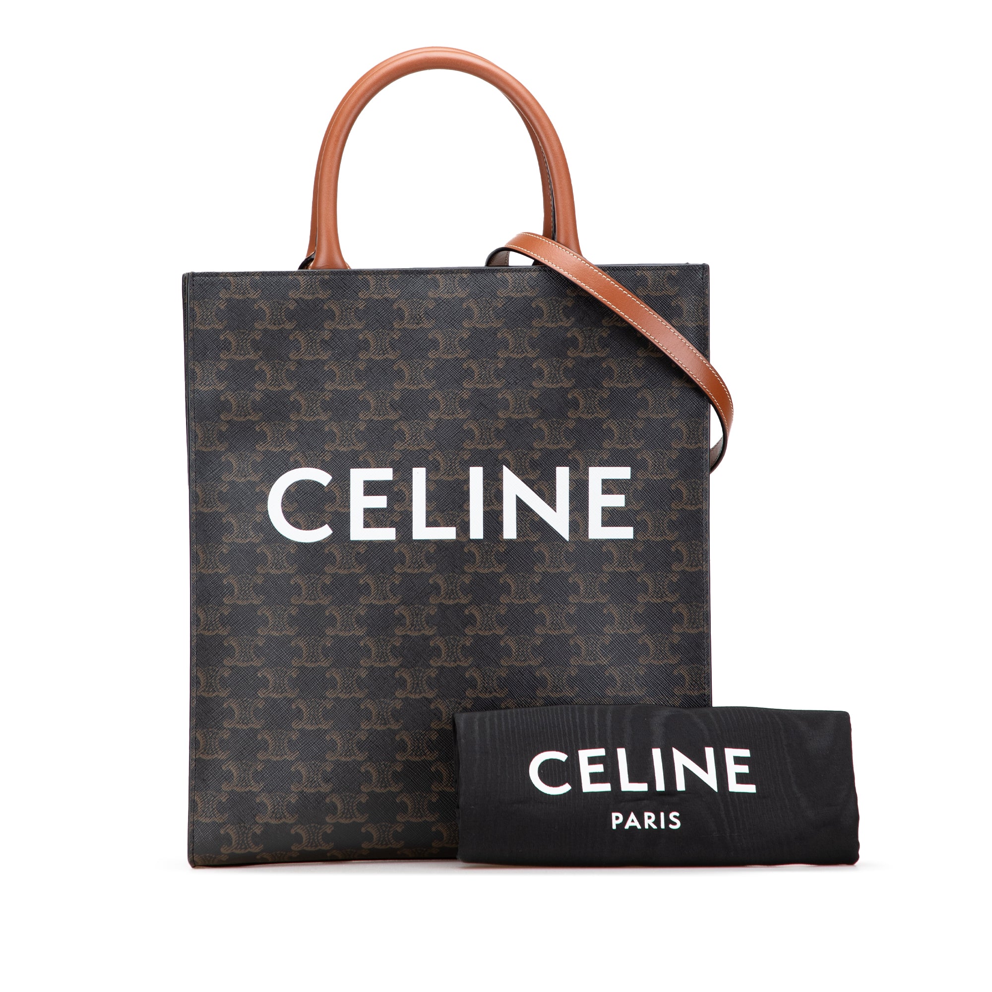 Small Triomphe Coated Canvas Vertical Cabas Tote - Image 10