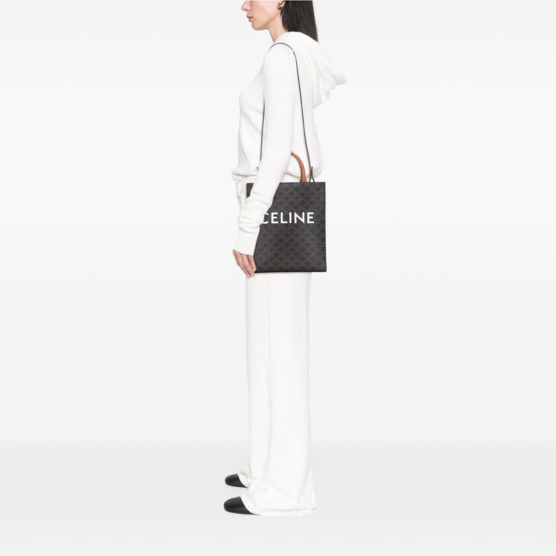Small Triomphe Coated Canvas Vertical Cabas Tote - Image 9