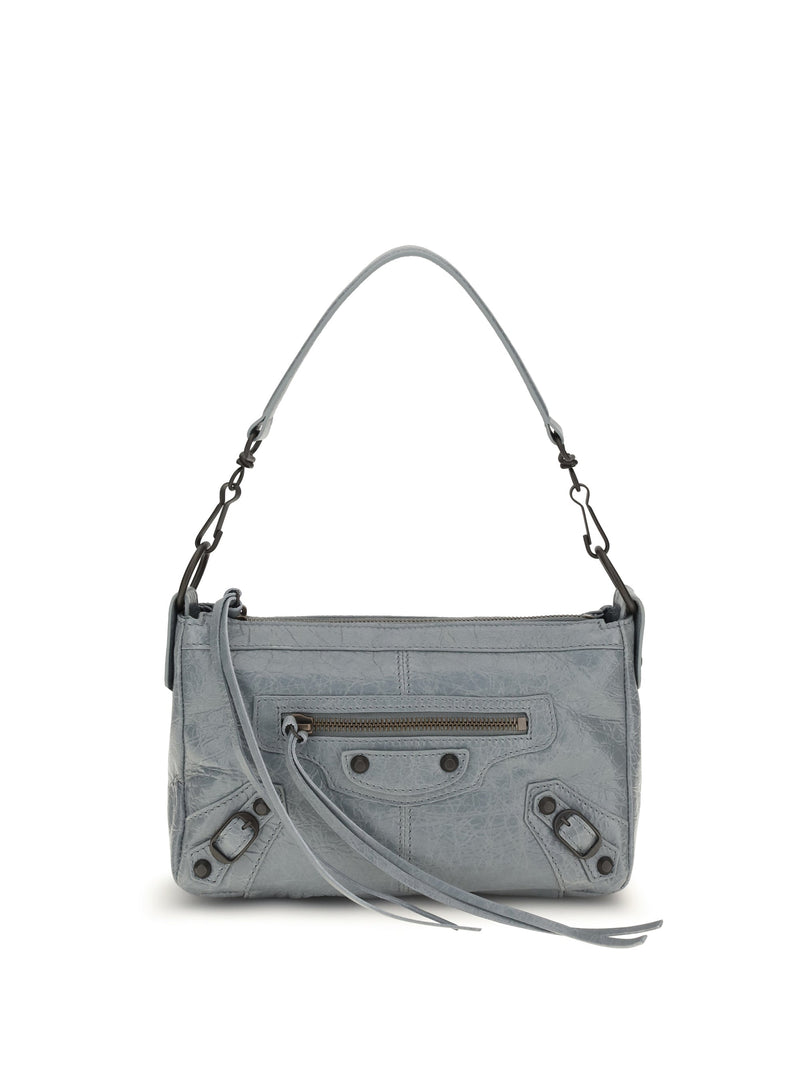 Balenciaga Le City Moto Mini Shoulder Bag — Gray Lamb (ovis Aries)