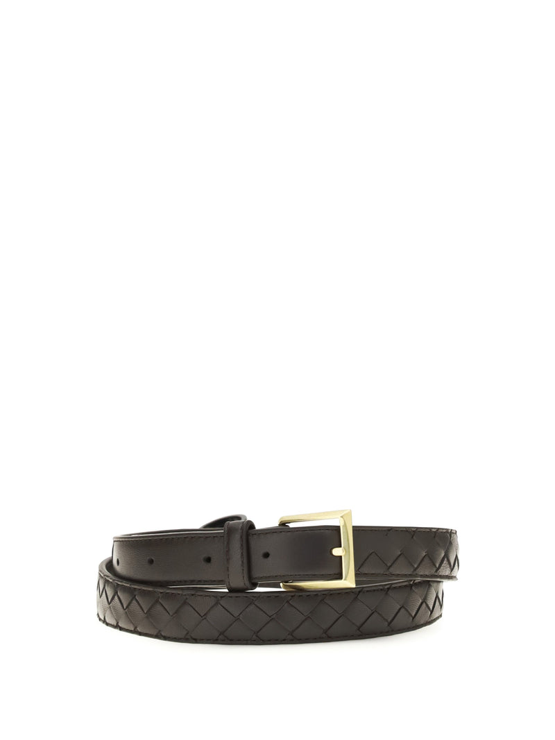 Bottega Veneta Intrecciato Belt — Espresso Lamb Leather