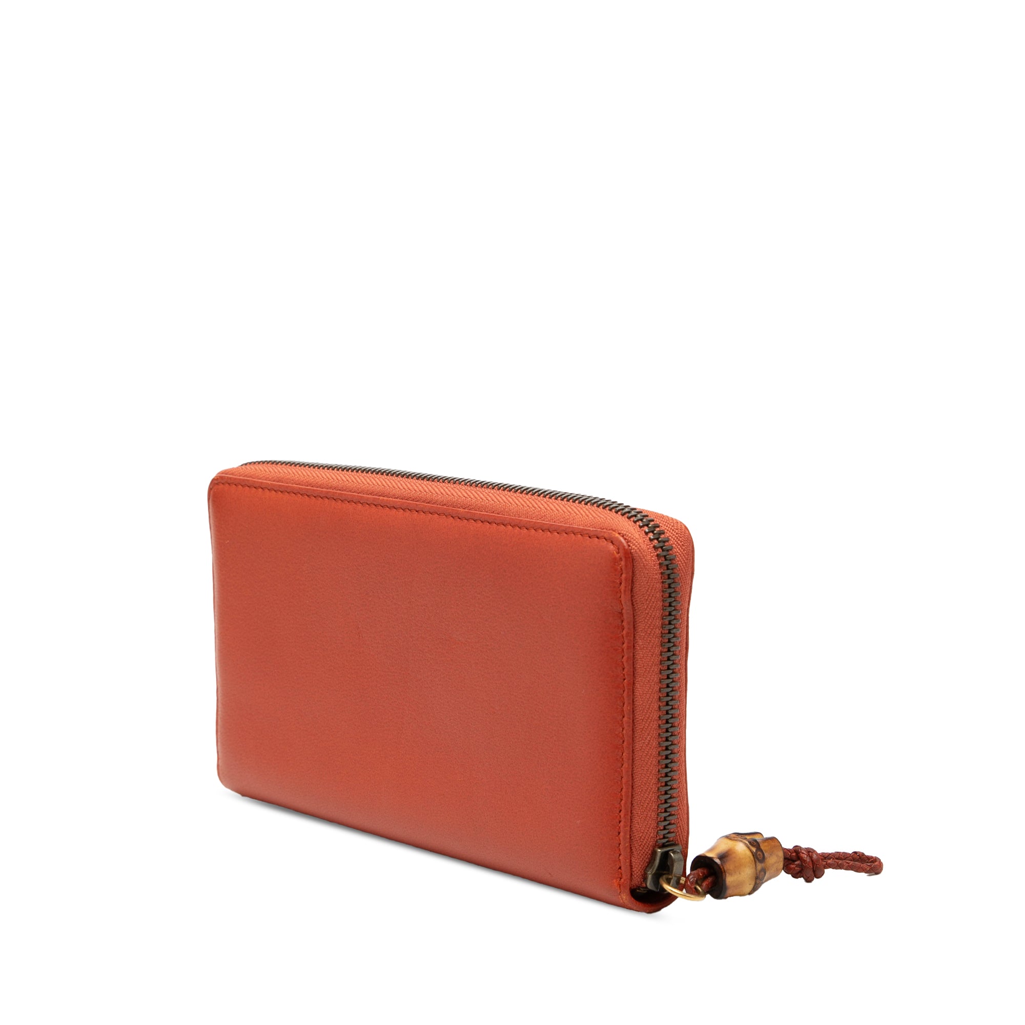 Leather Bamboo Zip Around Wallet - Image 2