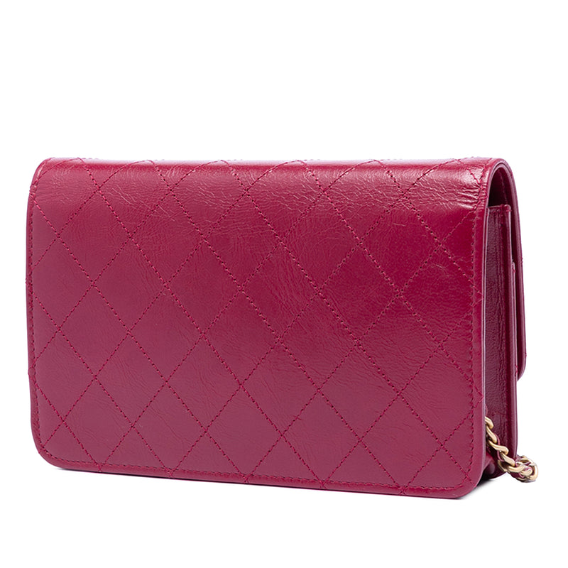 Stitched Goatskin Golden CC Wallet On Chain - Image 2