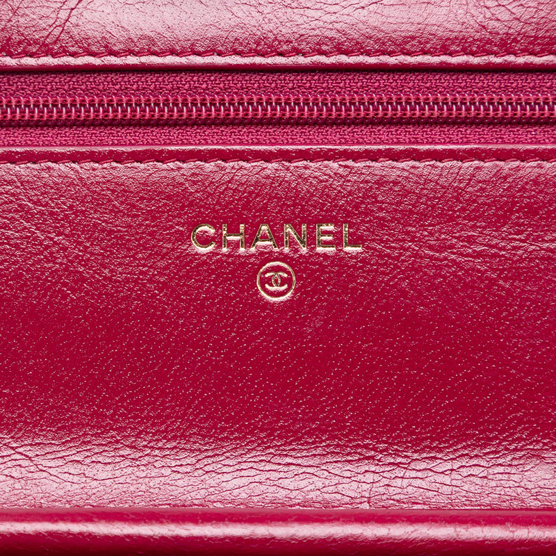 Stitched Goatskin Golden CC Wallet On Chain - Image 5