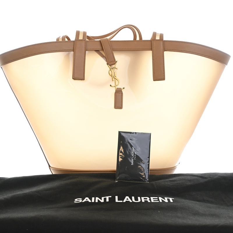 Medium PVC and Calfskin Panier Tote - Image 12