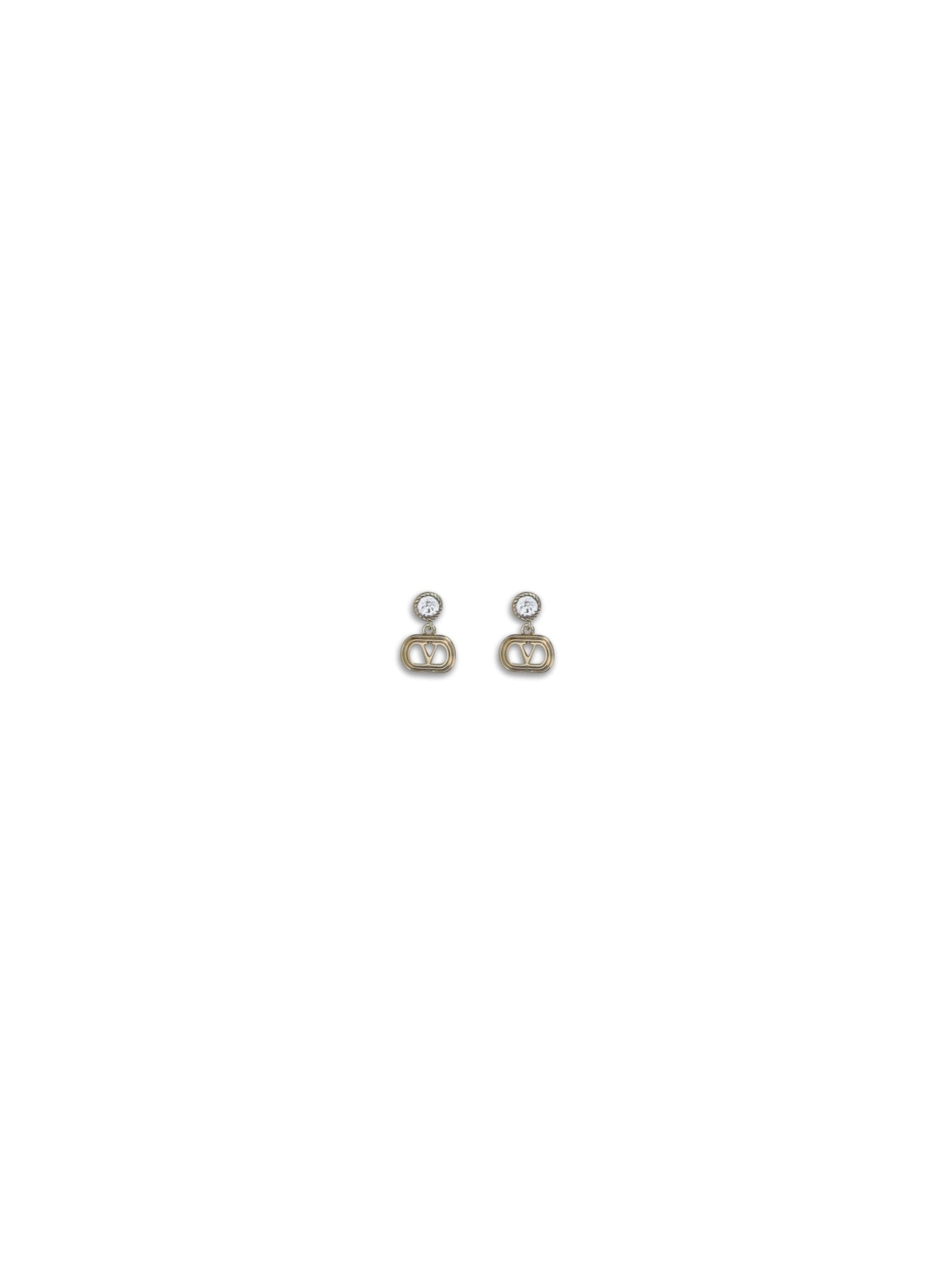 Valentino Garavani Ovalette Earrings — Gold Metal Metallic Metallised