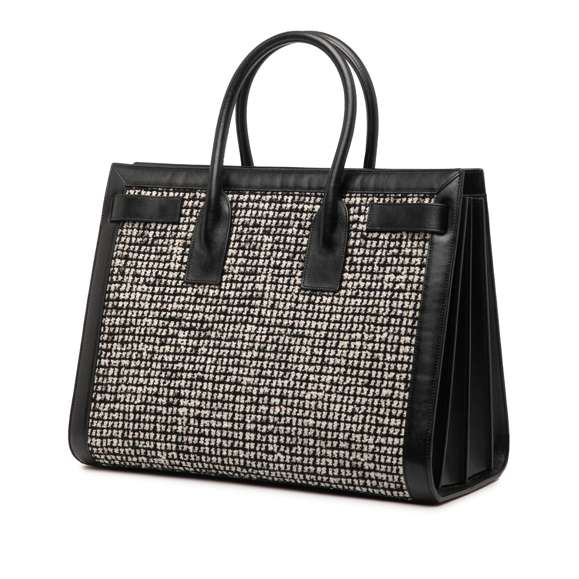 Small Tweed Houndstooth Sac De Jour Satchel - Image 2