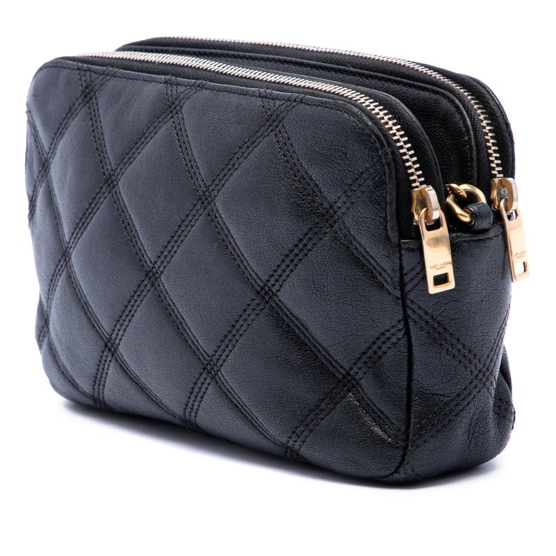 Mini Quilted Lambskin Becky Double Zip Crossbody - Image 2