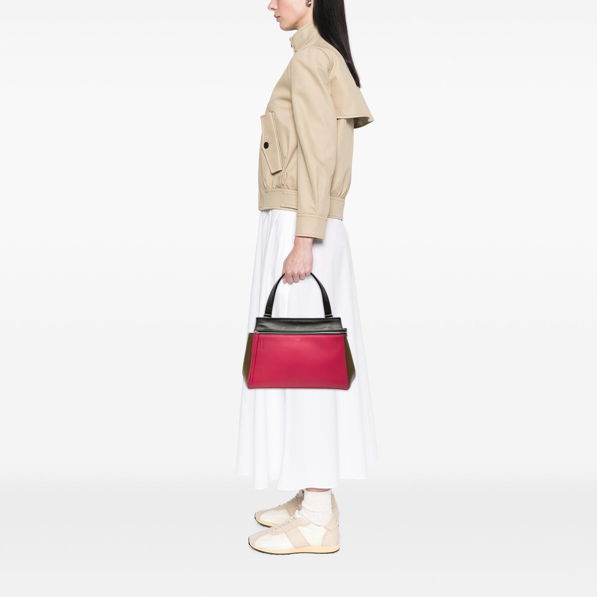 Medium Tricolor Leather Edge Handbag - Image 7