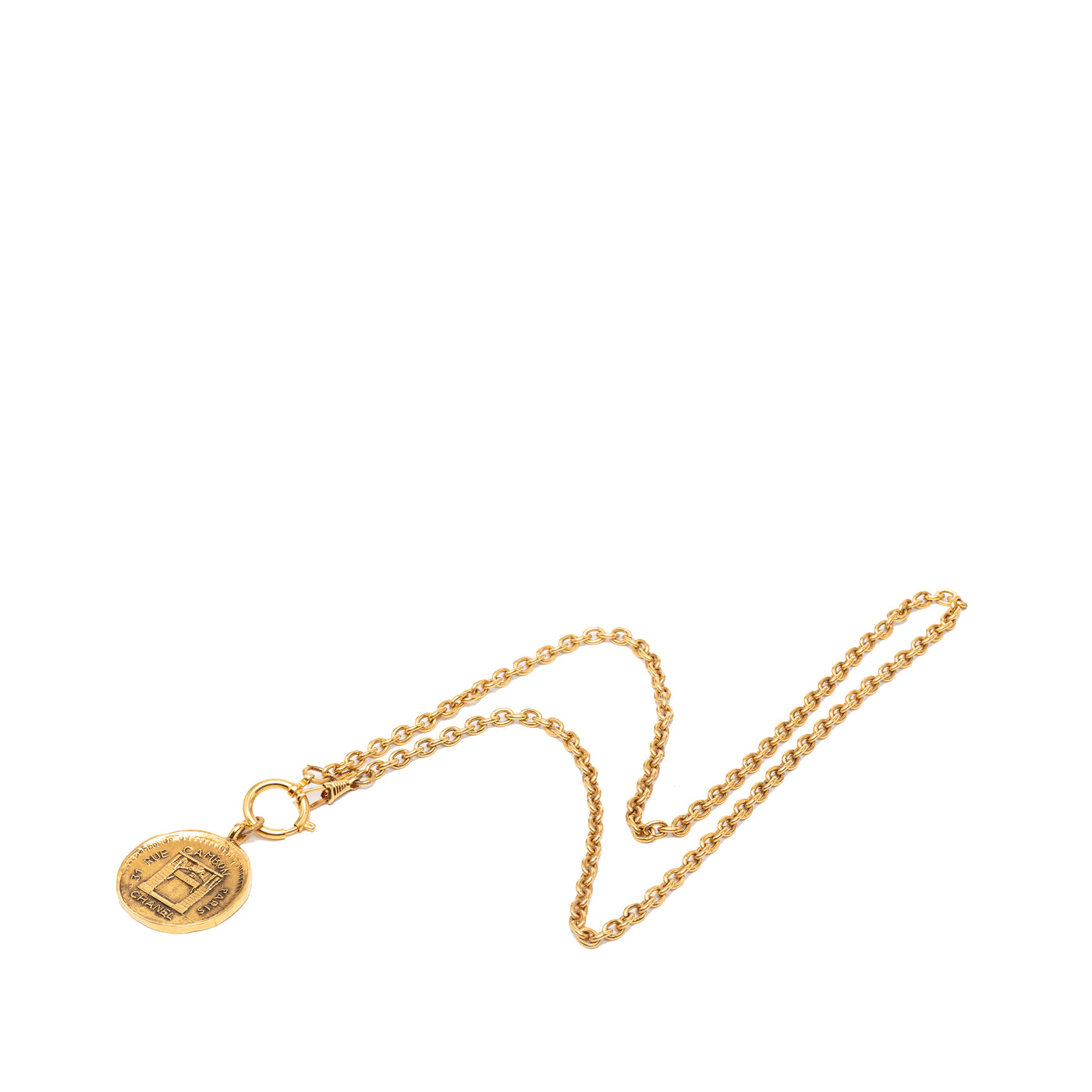 Gold Plated 31 Rue Cambon Medallion Pendant Necklace - Image 1