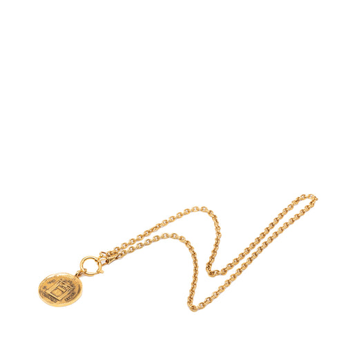 Gold Plated 31 Rue Cambon Medallion Pendant Necklace - Image 1