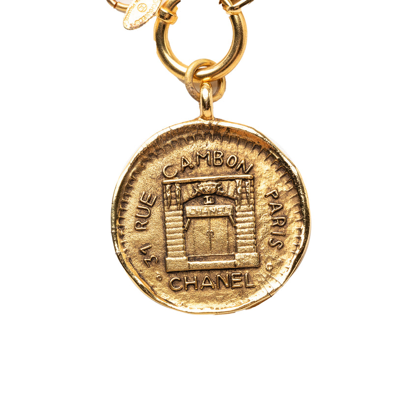 Gold Plated 31 Rue Cambon Medallion Pendant Necklace - Image 2