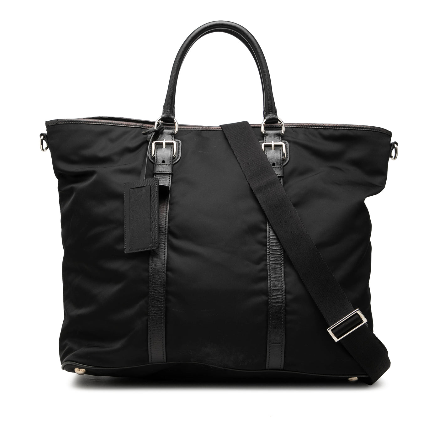 Saffiano Trimmed Tessuto Open Convertible Tote - Image 1