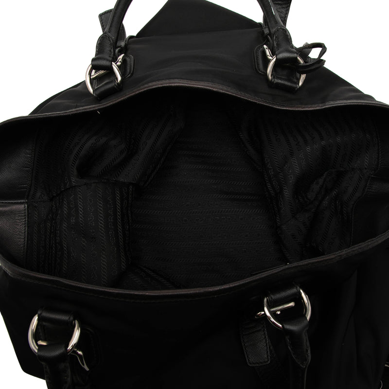 Saffiano Trimmed Tessuto Open Convertible Tote - Image 4