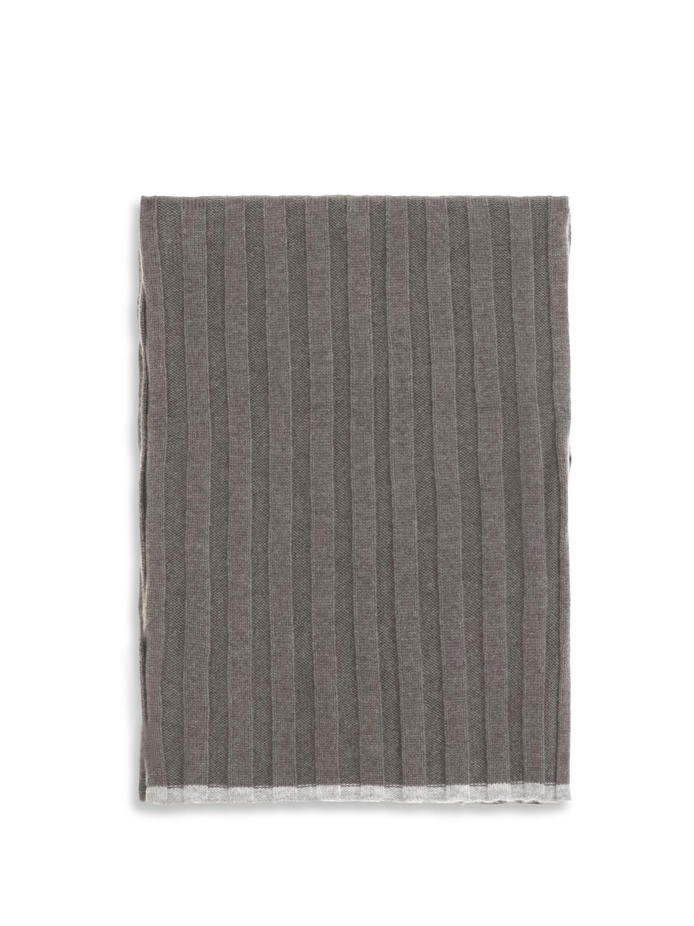 Brunello Cucinelli Ribbed Cashmere Scarf — Gray Kashmir/capra Hircus Scarfs