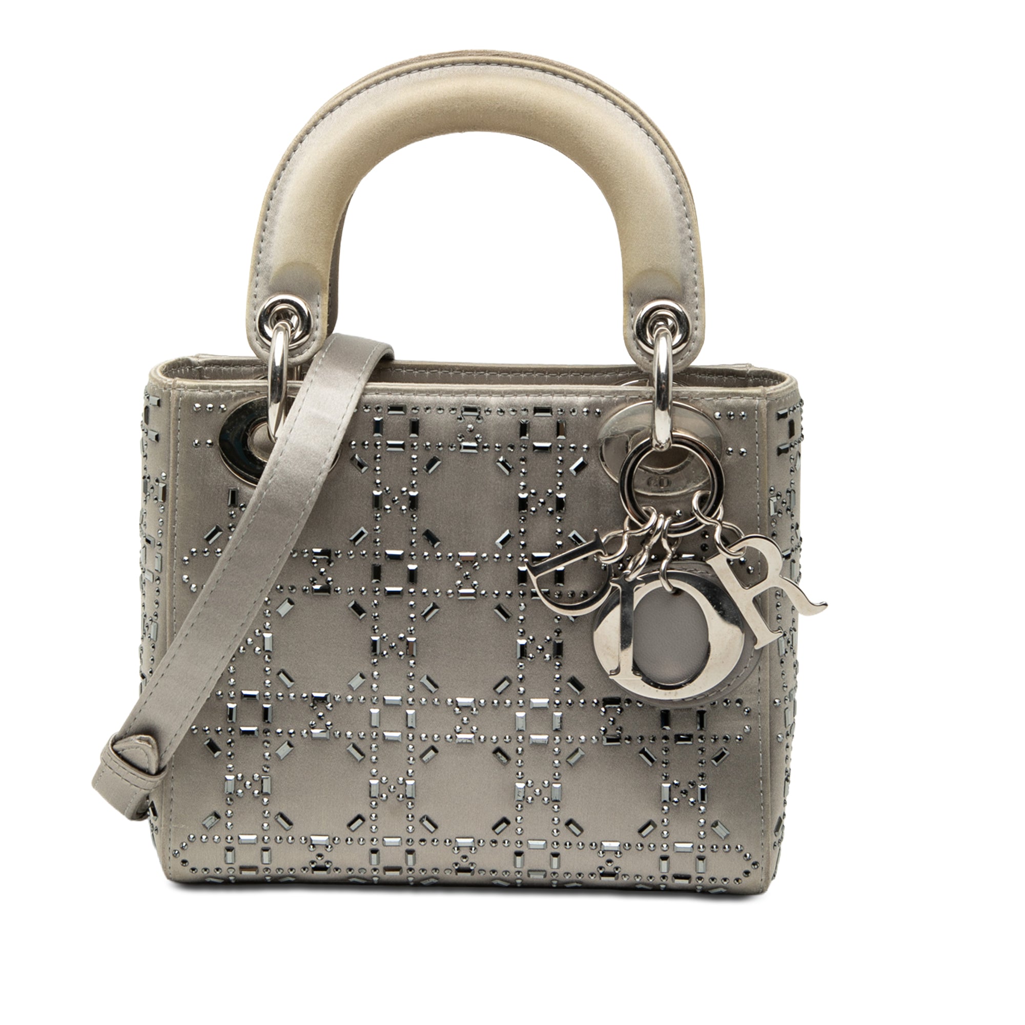 Mini Satin Cannage Crystal Embellished Lady Dior - Image 1