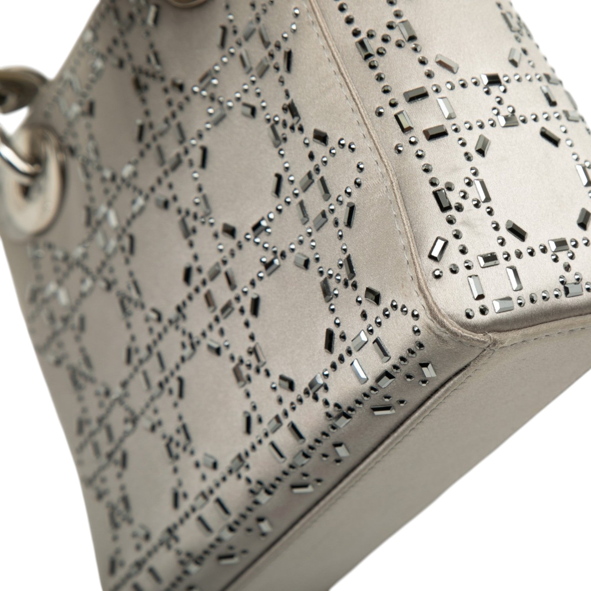 Mini Satin Cannage Crystal Embellished Lady Dior - Image 10