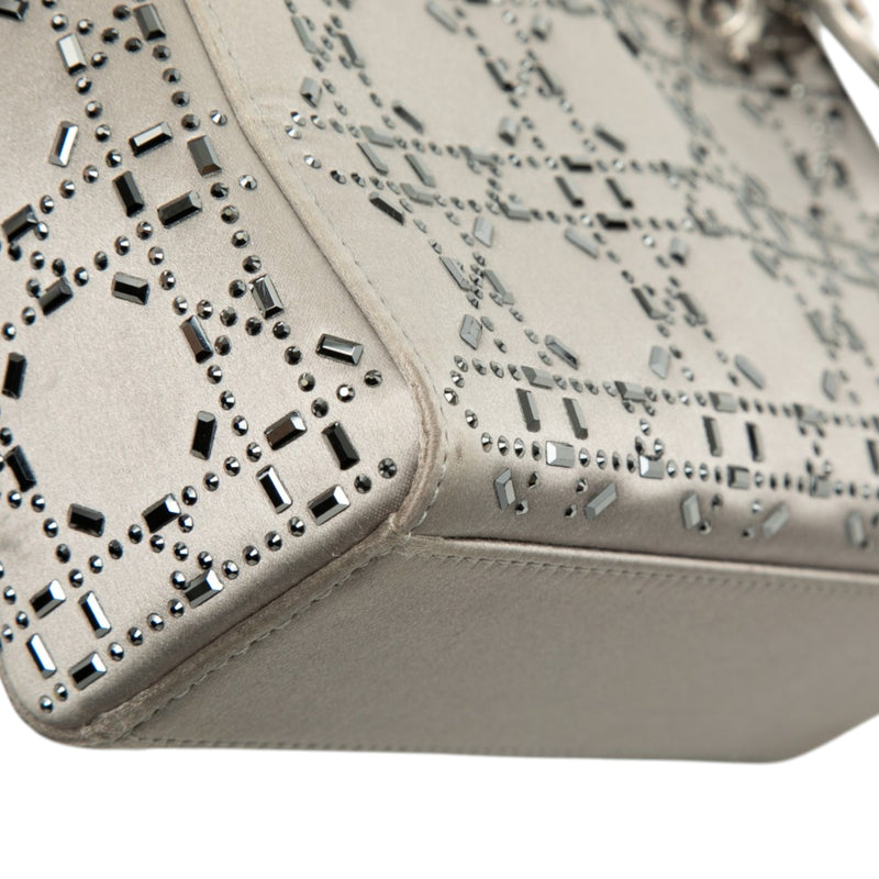 Mini Satin Cannage Crystal Embellished Lady Dior - Image 11
