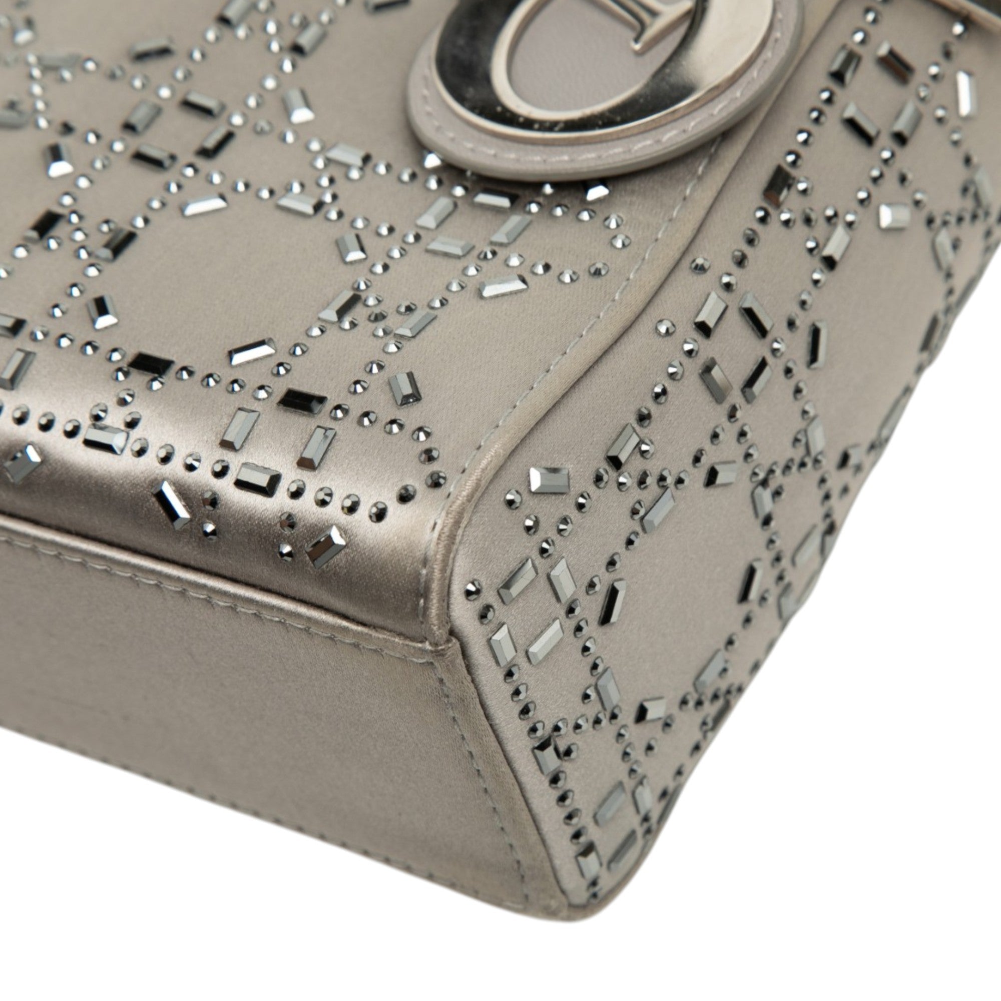 Mini Satin Cannage Crystal Embellished Lady Dior - Image 8