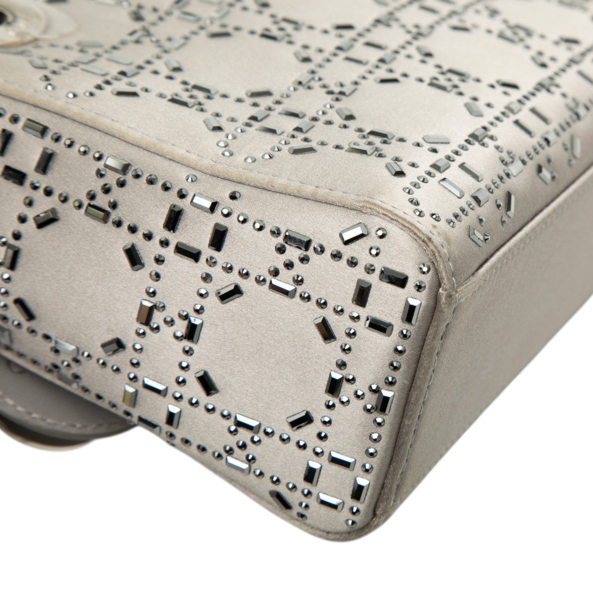 Mini Satin Cannage Crystal Embellished Lady Dior - Image 9