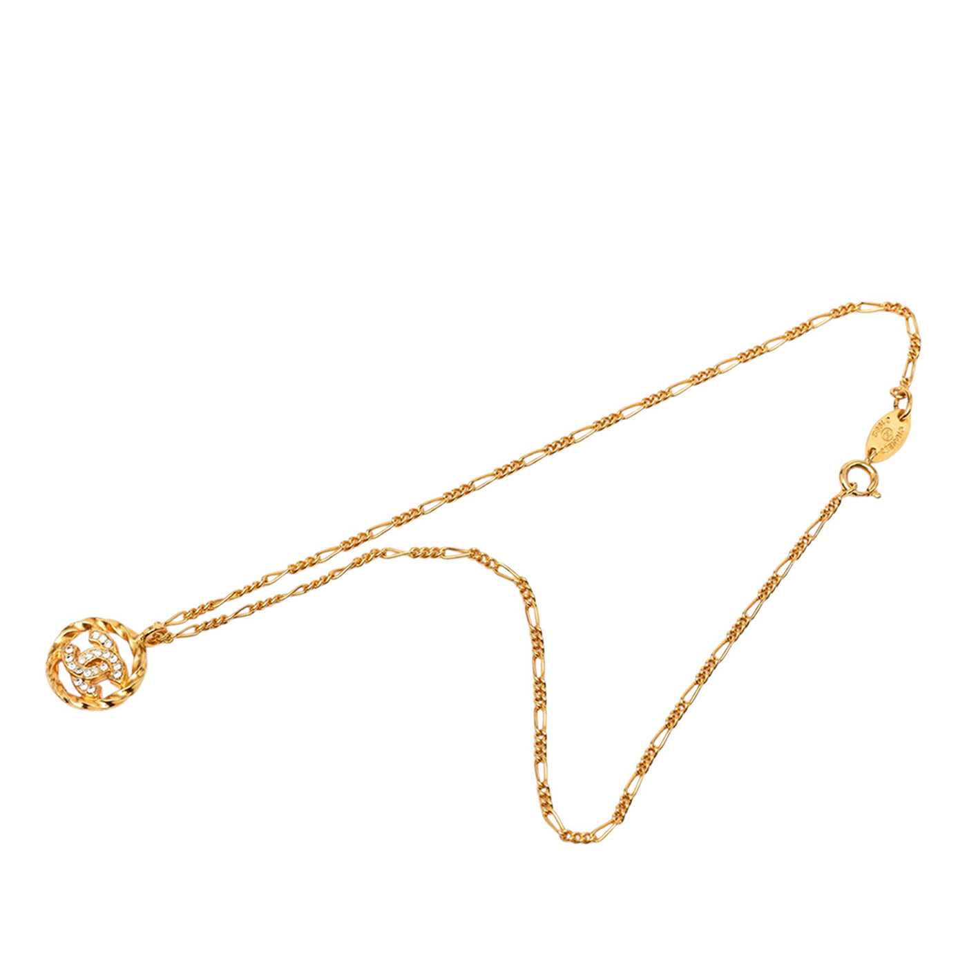 CC Gold Plated Strass Pendant Necklace - Image 1