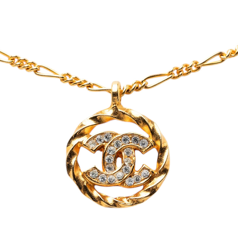 CC Gold Plated Strass Pendant Necklace - Image 2