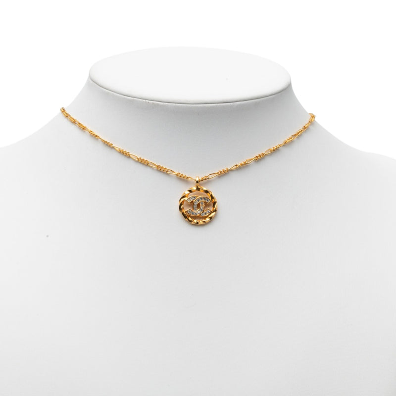 CC Gold Plated Strass Pendant Necklace - Image 6