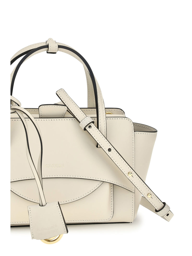 Hidesins Flap Top Handle Bag — Beige Calf Leather Bos Taurus
