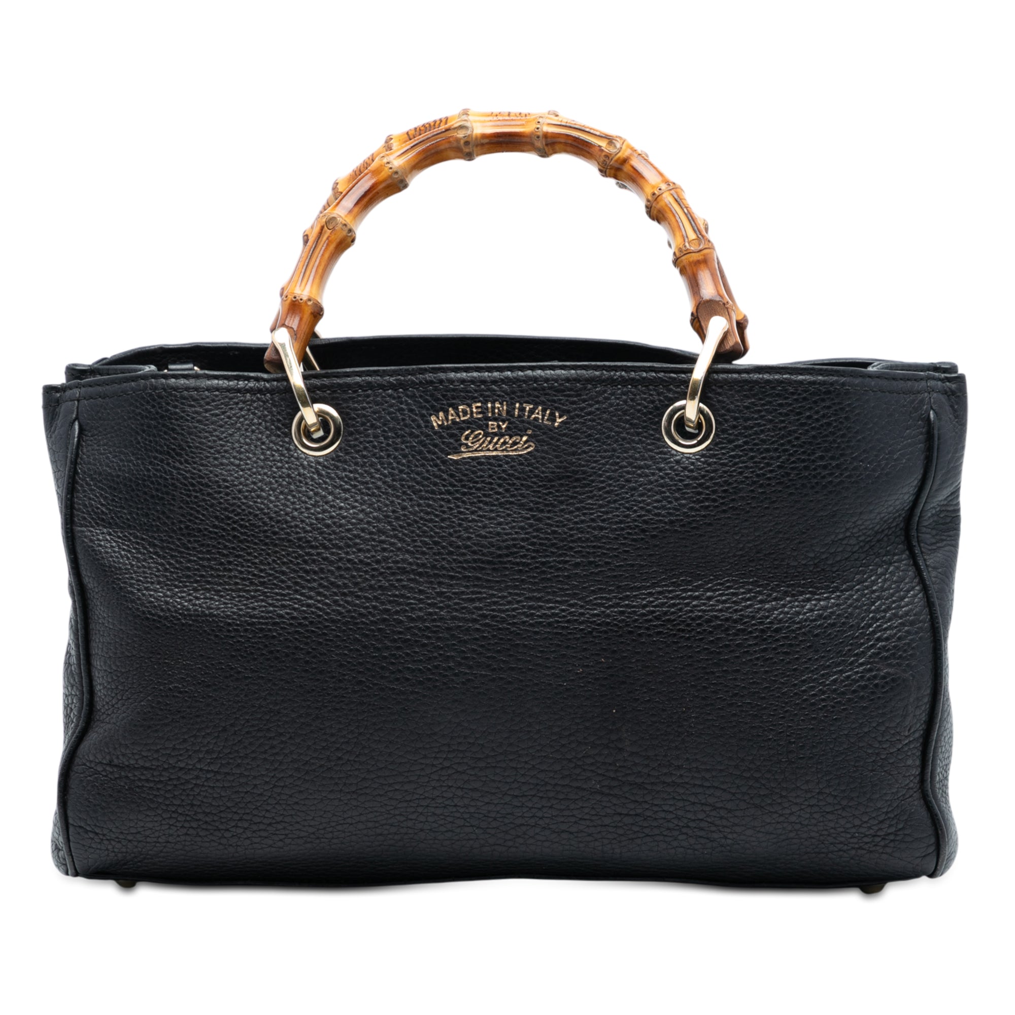 Medium Calfskin Bamboo Shopper Satchel - Image 1
