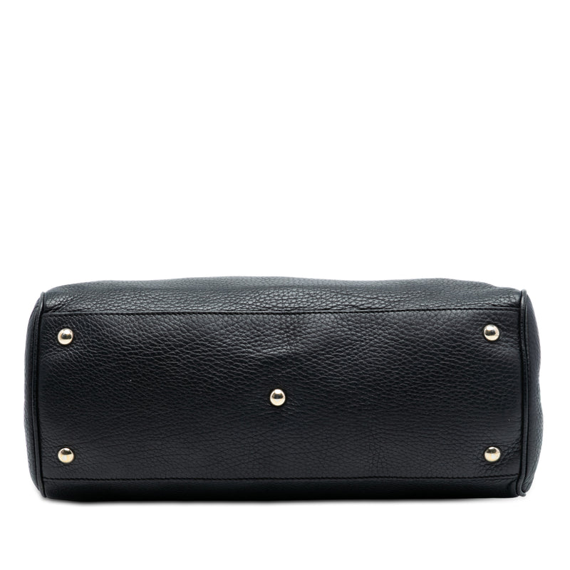 Medium Calfskin Bamboo Shopper Satchel - Image 3