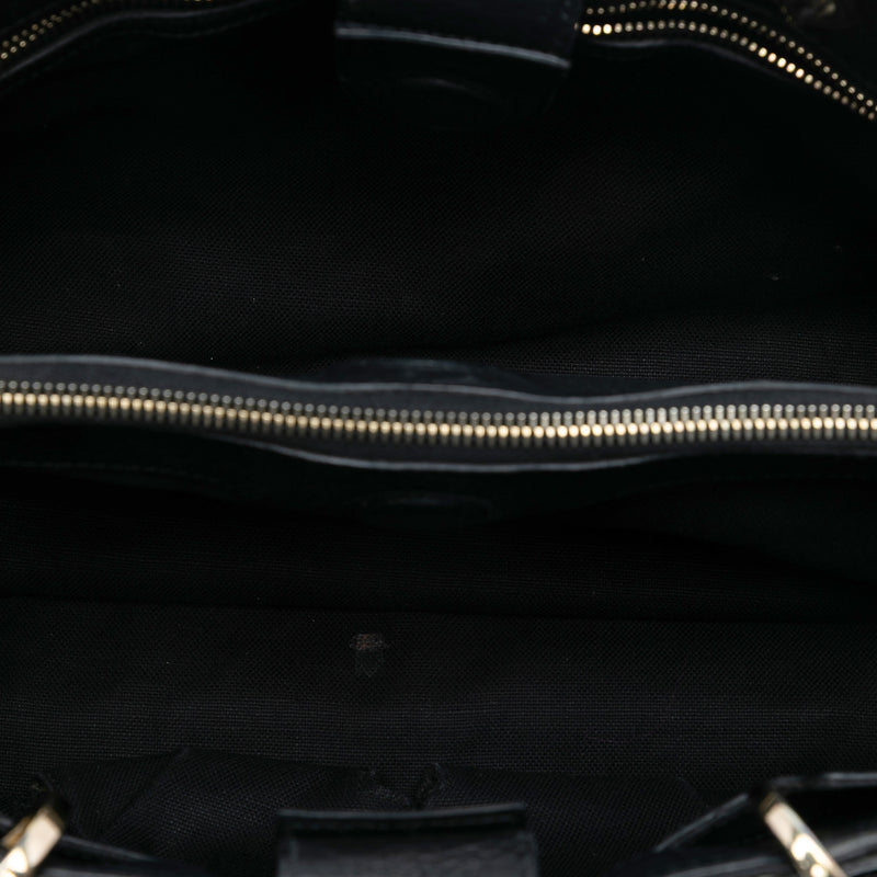 Medium Calfskin Bamboo Shopper Satchel - Image 4