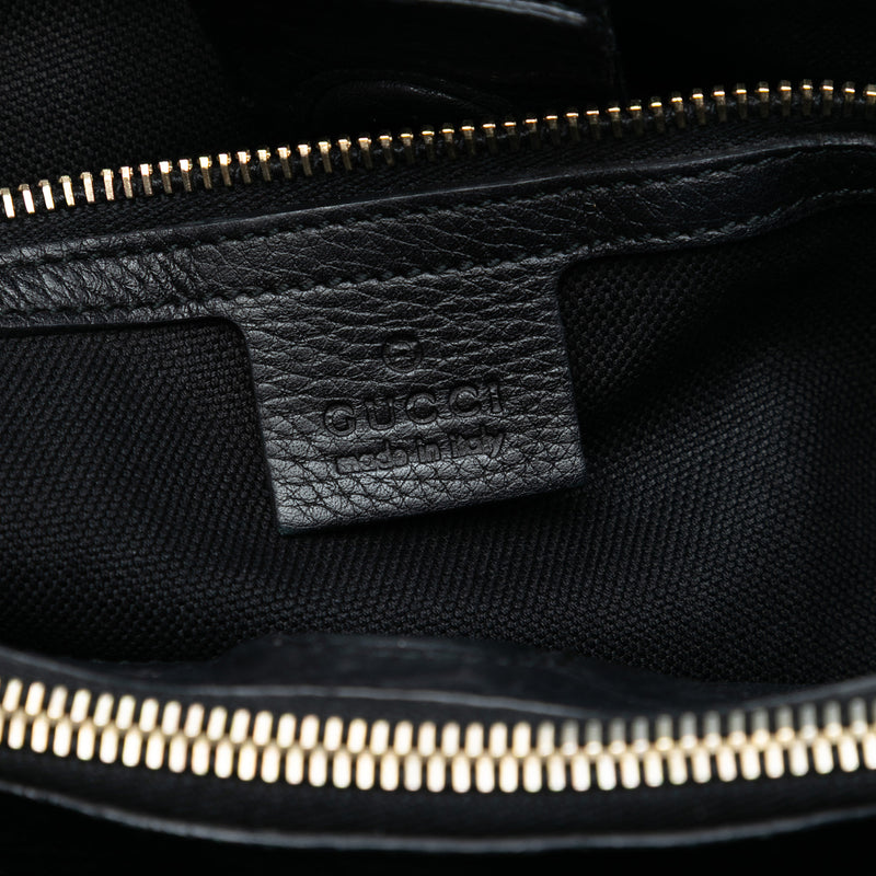 Medium Calfskin Bamboo Shopper Satchel - Image 5