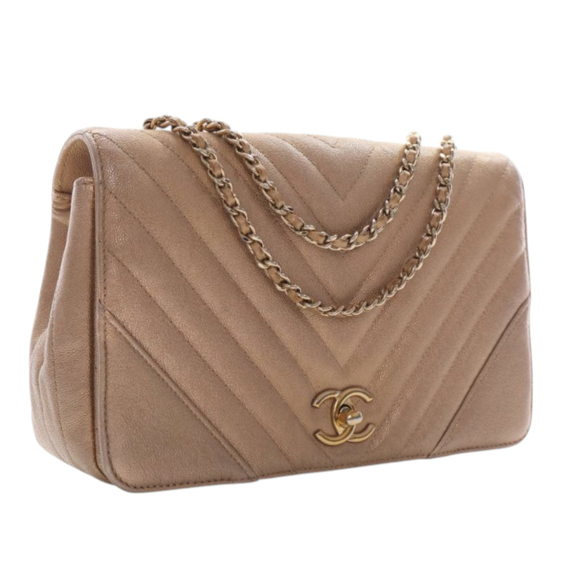 Medium Chevron Iridescent Caviar Statement Flap - Image 2
