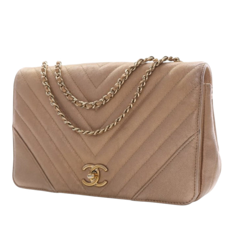 Medium Chevron Iridescent Caviar Statement Flap - Image 3