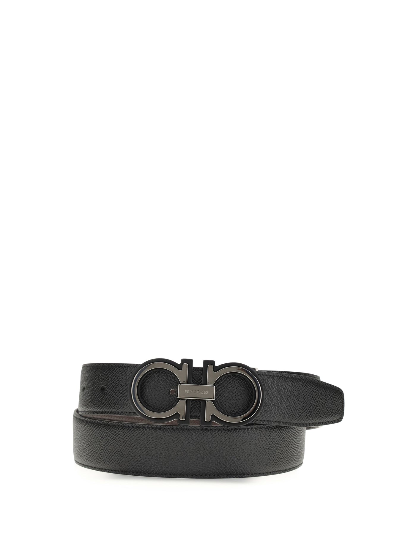 Ferragamo Gancini Belt — Navy Calf Leather