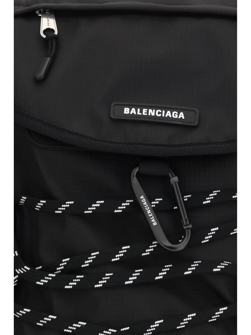 Balenciaga Lace-Up Nylon Backpack — Black