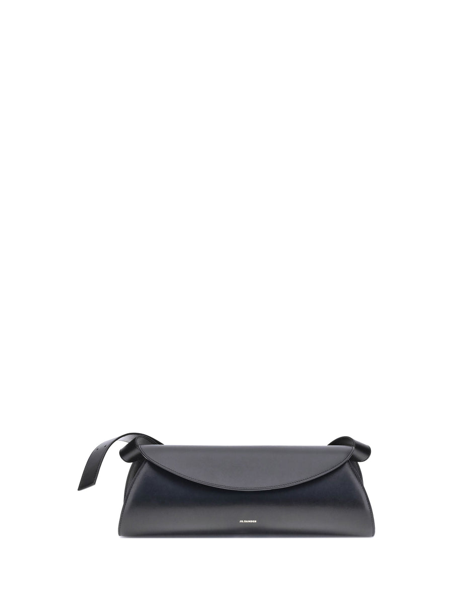 Jil Sander Cannolo Shoulder Bag — Black Calf Leather Bos Taurus