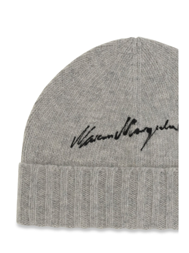 Mm6 Maison Margiela S52tb0025m13288 Wool Knit Beanie — Gray (ovis Aries) Beanies