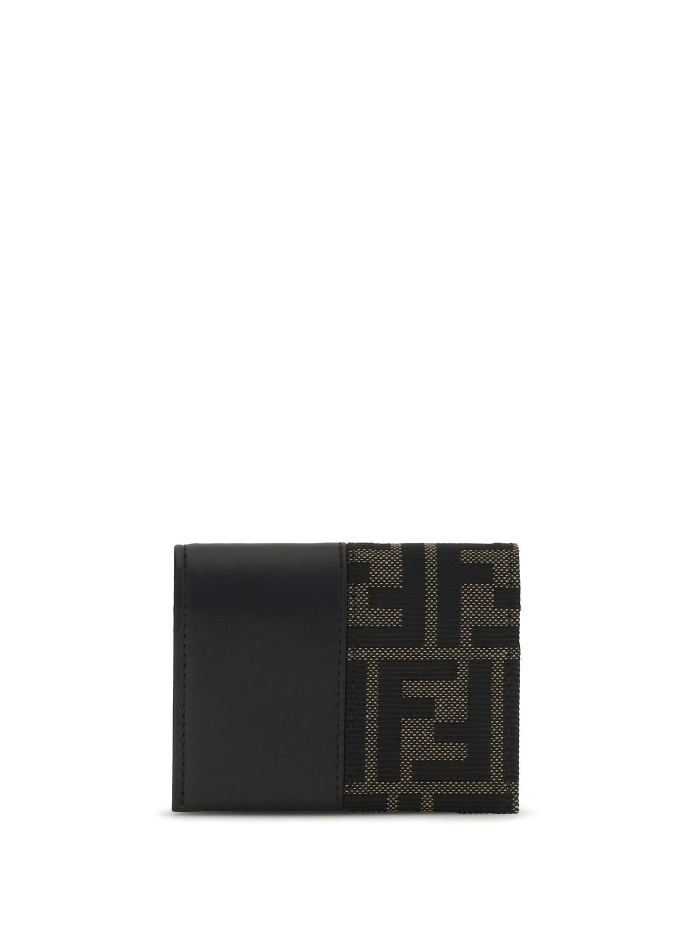 Fendi Ff Card Case — Black Polyester; Cotton Wallet