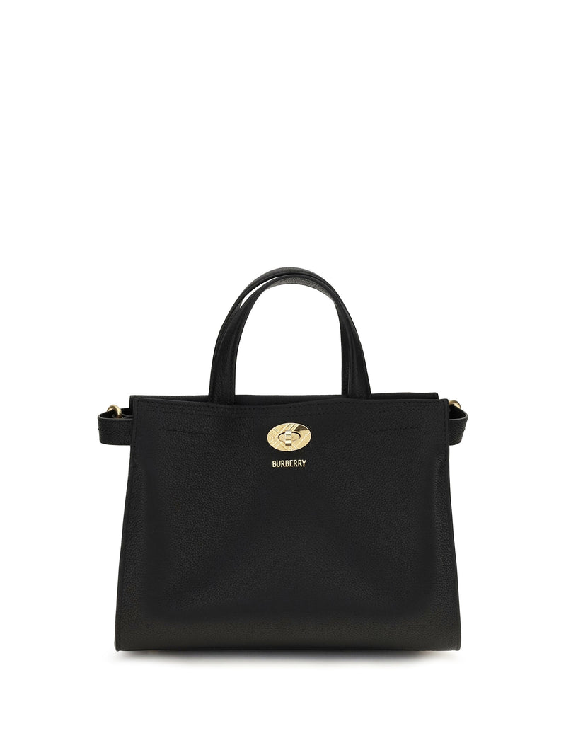 Burberry Top Handle Bag — Black Cotton
