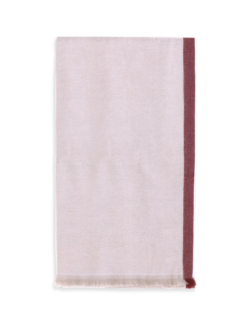 Brunello Cucinelli Pure Cashmere With Frayed Edges Scarf — Beige Kashmir Scarfs