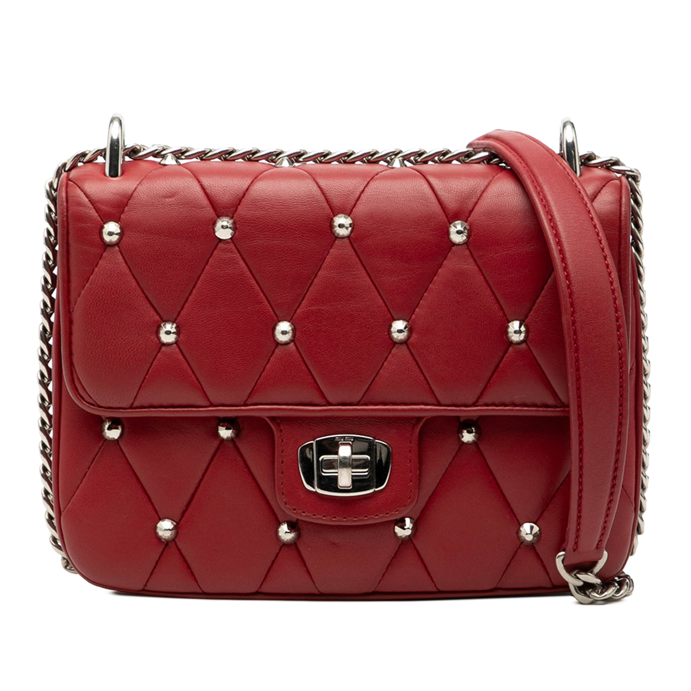 Studded Matelasse Leather Crossbody - Image 1