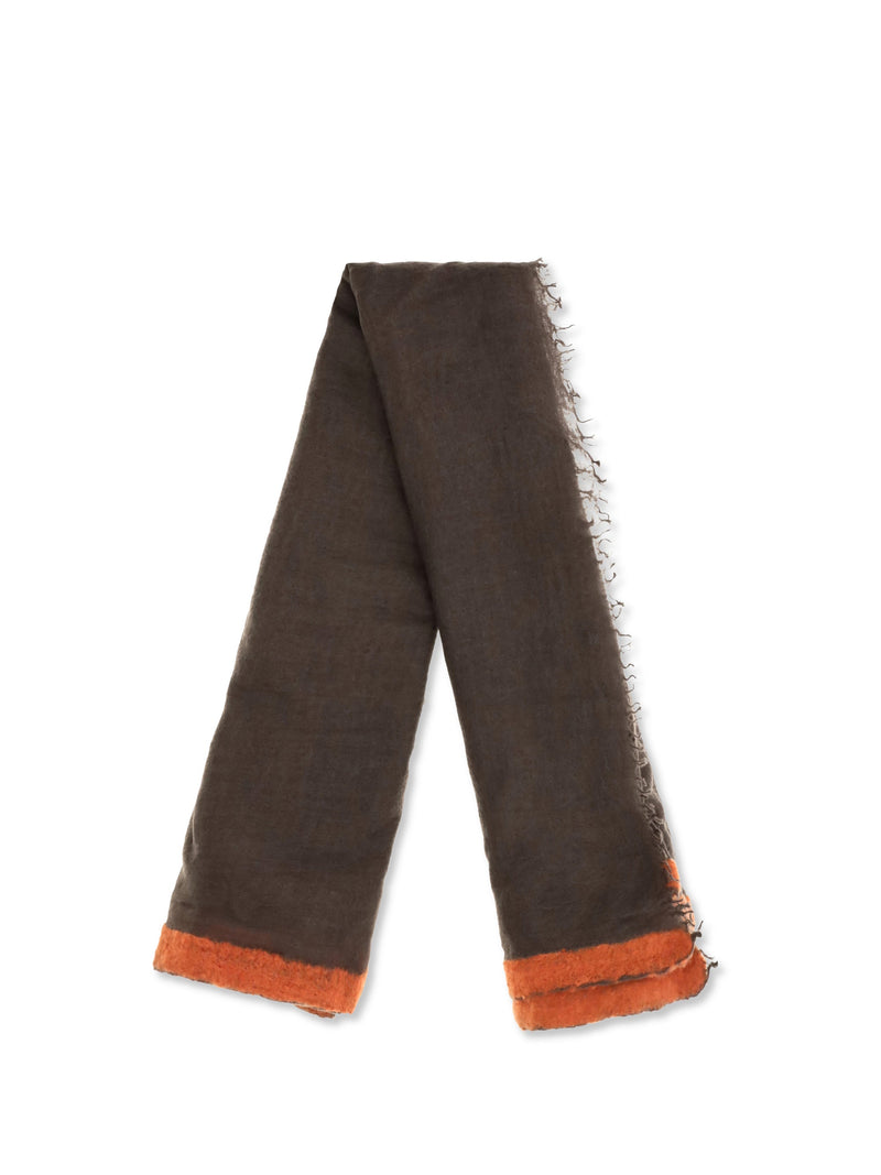 Mirror The Sky Semi-Felted Cashmere Scarf — Brown Kashmir/capra Hircus Scarfs